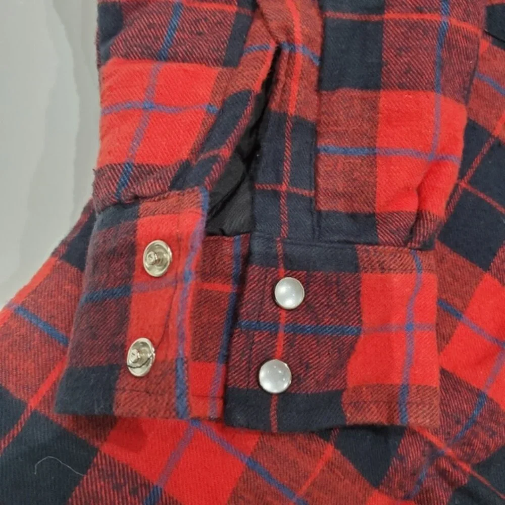 MARK'S Thick Cozy Red Quilted Shirt Jacket - Picture 11 of 14